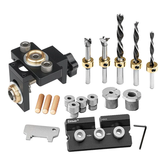 Localisateur 3 En 1 Pour Le Travail Du Bois - Kit De Guidage De Perçage Automatique - Résistance à L'abrasion - Outil En Alliage D'aluminium 3 En 1 Pour Le Travail Du