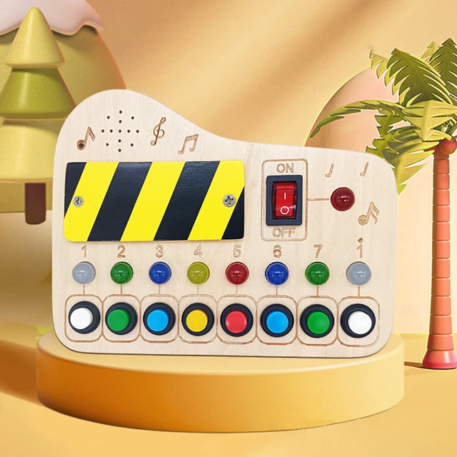 5# LIGHT SWITCH Toy Wooden Board with LED Light Switch For Kids 3 Years ...