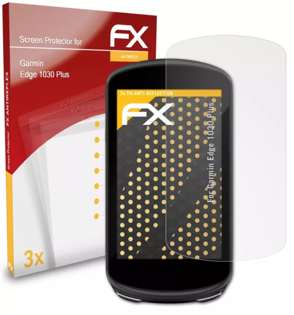 atFoliX 3x Panzerfolie für Garmin Edge 1030 Plus Schutzfolie matt&stoßfest Folie