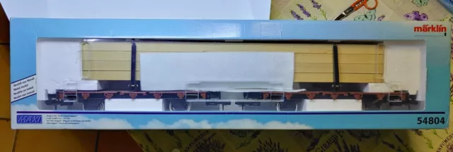 MARKLIN scala 1(1:32) Serie 'Maxi' Set 2 carri trasporto legnami con box #54804