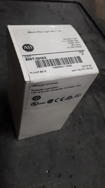 Allen Bradley 800T-QH2G Pilot Light Green LED 12/130 VAC/DC Series V - New NIB