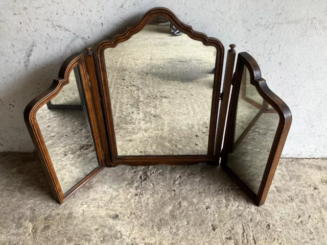 Antique triple dressing table mirror - believed to be mahogany