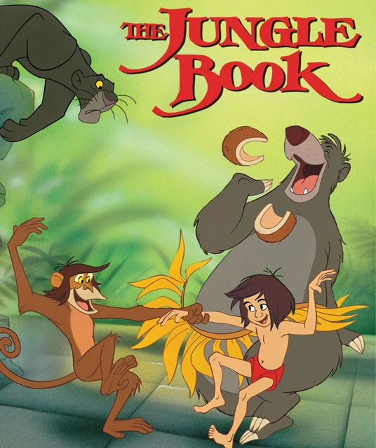 THE JUNGLE BOOK Mowgli Baloo Shere Khan Elephant Kaa Disney gold and