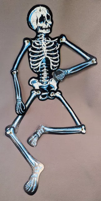 BEISTLE 22" Die Cut Skeleton Posable Cardboard Wall Decor VTG HTF RARE - READ