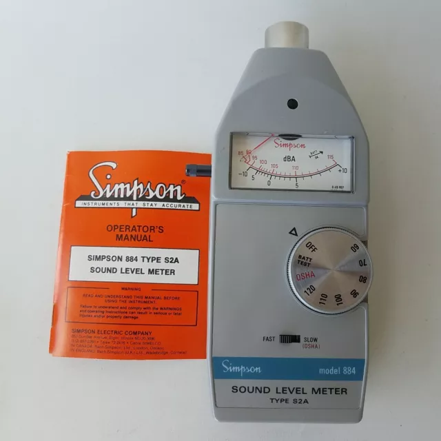 Simpson Model 884 Type S2A Sound Level Meter In Box With Manual