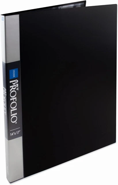 Original Art  14X17 Black 48-Page Art Portfolio Binder with Plastic Sleeves - Po