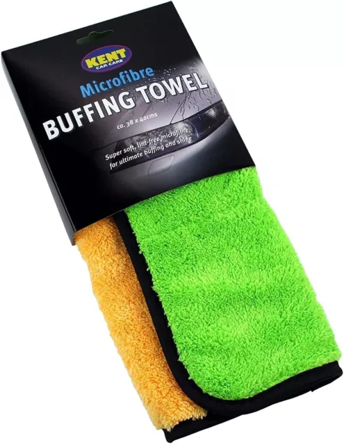 Kent Car Care Soft Washable Microfibre Wax Buffing Shine Cleaning Cloth Towel