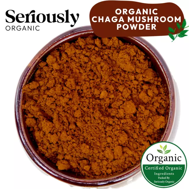 ORGANIC CHAGA MUSHROOM POWDER : WELLNESS : IMMUNE : SUPERFOOD :: 25g-1kg