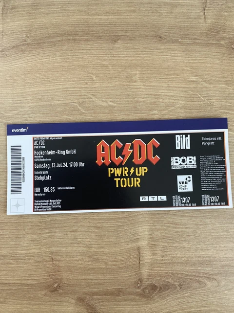 AC/DC EIN TICKET Konzertkarte Hockenheim Samstag,13.Juli 2024 EUR 160 ...