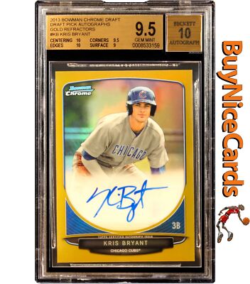 BGS Yulieski Gurriel 2017 Bowman Chrome Oro Rifrattore RC Autografo Auto 50 BGS 9/ 