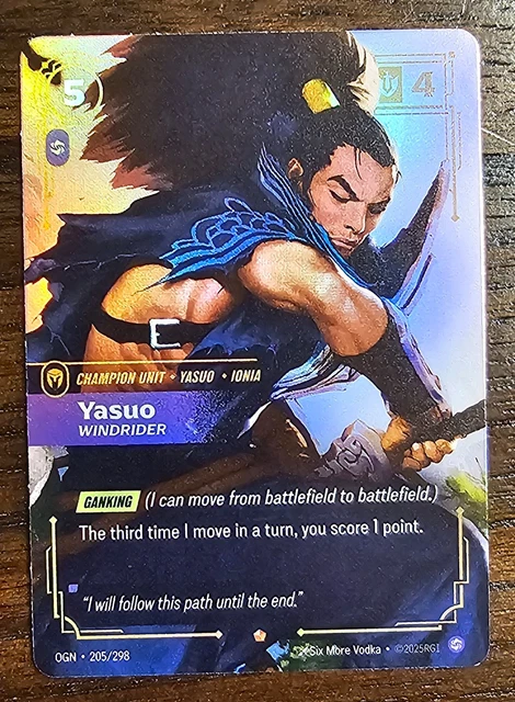 RIFTBOUND LEAGUE OF Legends Origins Yasuo Windrider Epic Foil 205/298 £ ...
