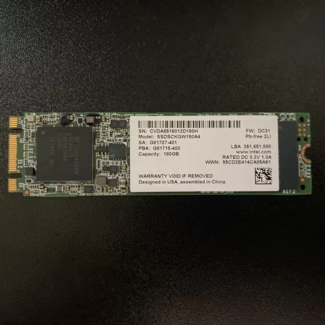 Intel 180GB SSD M.2 SATA III 2280 Solid State Drive SSDSCKGW180A4 NEW