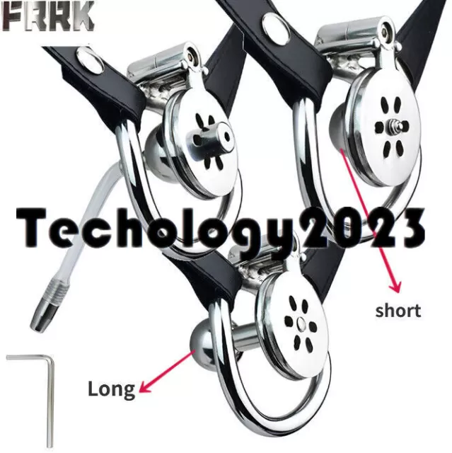 2024 FAAK STAINLESS Steel Negative Chastity Cage Device Male Flat Lock ...