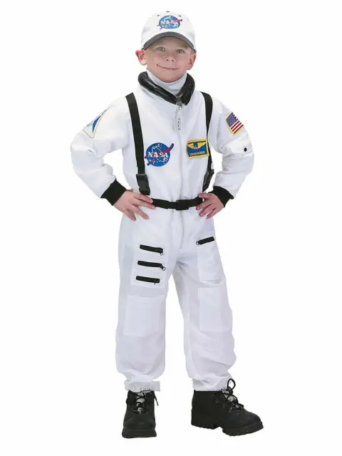 Charades Astronauta Volo Abito Nasa Bianco Bambini Costume Halloween CH00210