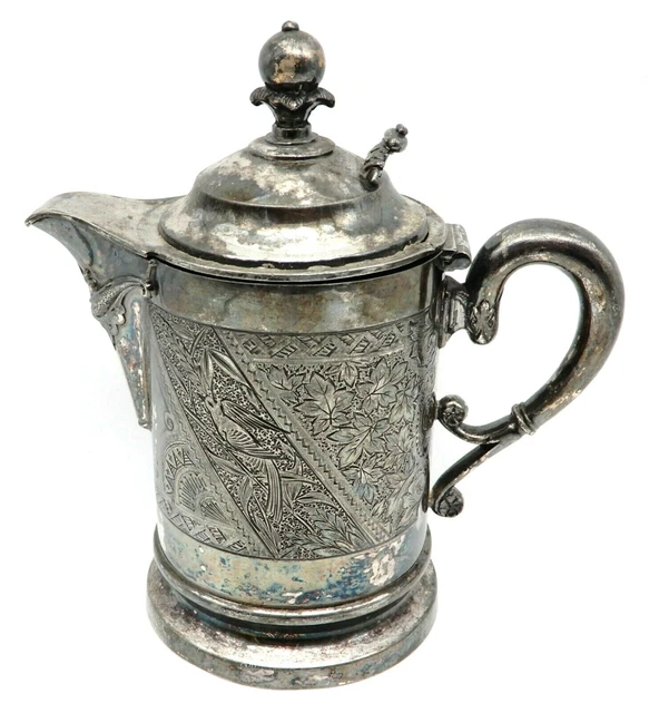 EarlyJames W Tufts Boston  Silver Plate Syrup  Pitcher