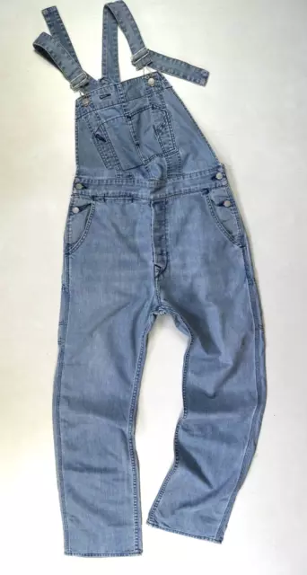 90s Vintage LEVIS OVERALL wide JEANS W28 L32 L34 size 8 10 DUNGAREE BIBBRACE