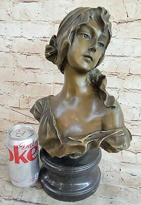 Victorian Nude Female Bust Art Nouveau Deco Bronze Marble Sculpture Figure Sale