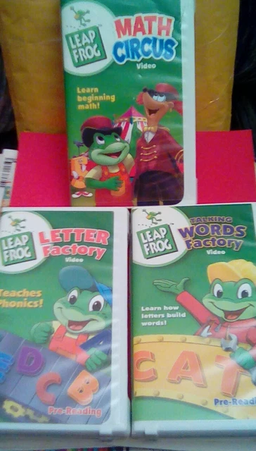 Letter Factory Math Circus LEAP FROG LOT (3) VHS tapes Talking Words Factory / Letter Factory ...