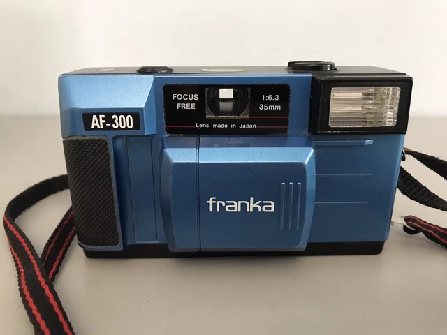 Franka Camera FRANKA AF-300 COMPACT 35mm Film Camera, Rare Blue Model, Spares Or ...