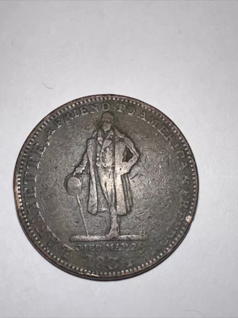 1834 Hard Time Token Lafayette A Friend to America HM EI Richards Jewelry