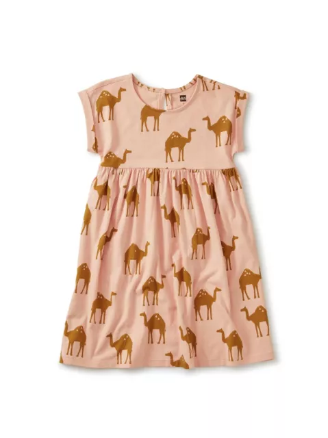 tea toddler girl Empire Dress Oasis Camel-Dusty Coral Size 8 #20M12311