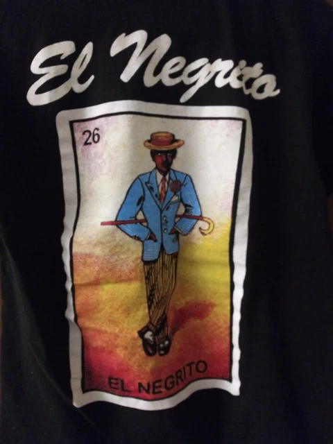 Black T'shirt "El Negrito" From Mexican Bingo El Lotteria Size: Small.