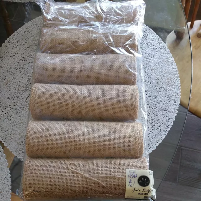 Lot of 24 Burlap Chair Sashes 7"x108" Wedding Event Parties 100% Jute Burlap