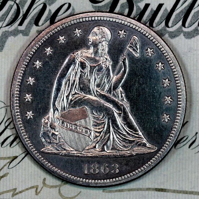 * 1863 Dmpl * Superb Gem Bu Seated Liberty Dollar * From Original Collection
