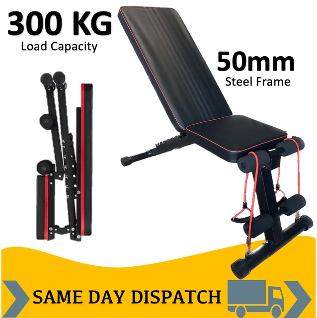 Weight Bench Adjustable Incline Decline Home Gym Fitness Workout Foldable
