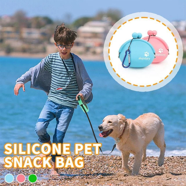 Dog Training Treat Pouch with Belt Clip Silicone Snack Bag for Easy Access