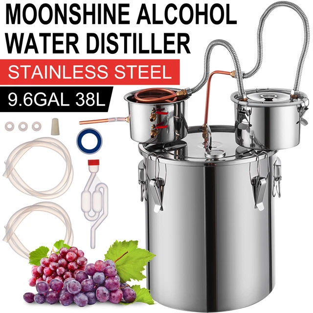 DIY 3 Pot 9.6 Gal Moonshine Still 38L Water Alcohol Distiller Home Brewing Kit