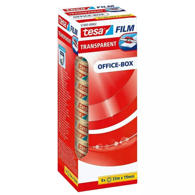 Nastro Adesivo TESA Office-Box Trasparente polipropilene Plastica 8 Pezzi 19 x