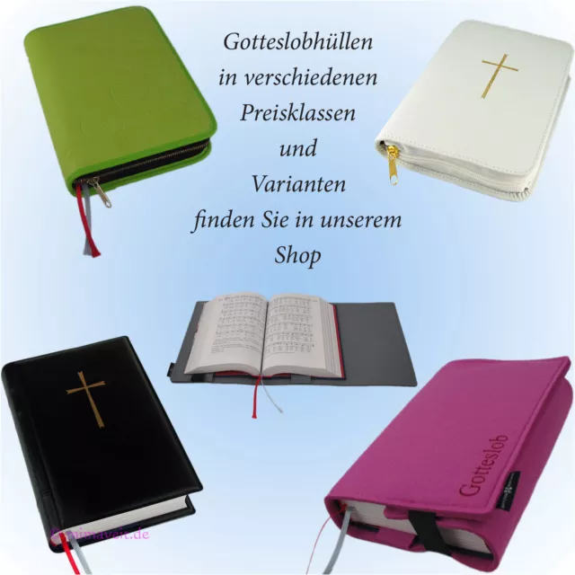 Gotteslobhülle Gotteslob Hülle Leder anthrazit schwarz grau Gebetbuch Buchhülle 3