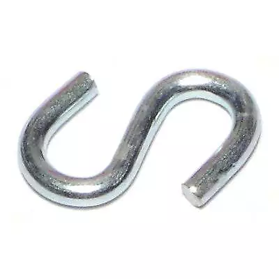 1/8" x 3/8" x 1" Zinc Plated Steel Open S Hooks SHS-056