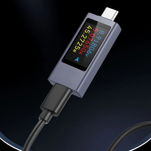 Testeur USB-C Compteur De Puissance 4-30V 6,5A - Écran LCD, Mesure Tension Courant Capacité - Pour PD/QC - 4
