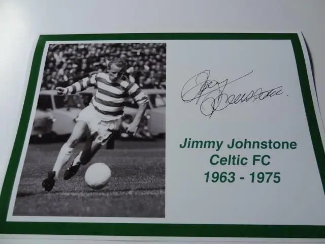 Celtic Fc Legend Jimmy Johnstone Signed Reprint Exclusive A4 Print