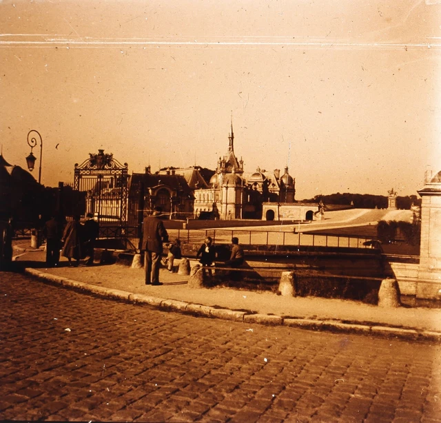 FRANCE Château de Chantilly c1910 Photo Vintage Plaque verre V35L18n2