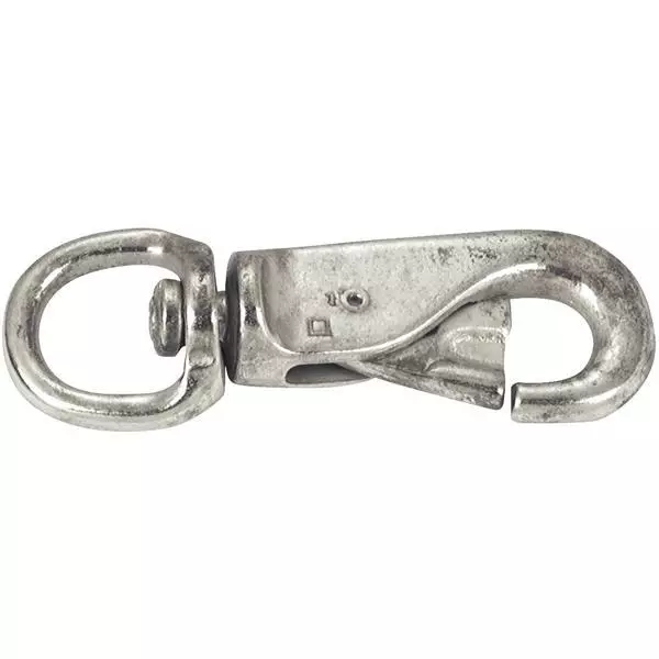 (5)-Zinc Plated 4-7/8" Long #3142 Swivel Round 7/8" Eye Animal Snap T7607401