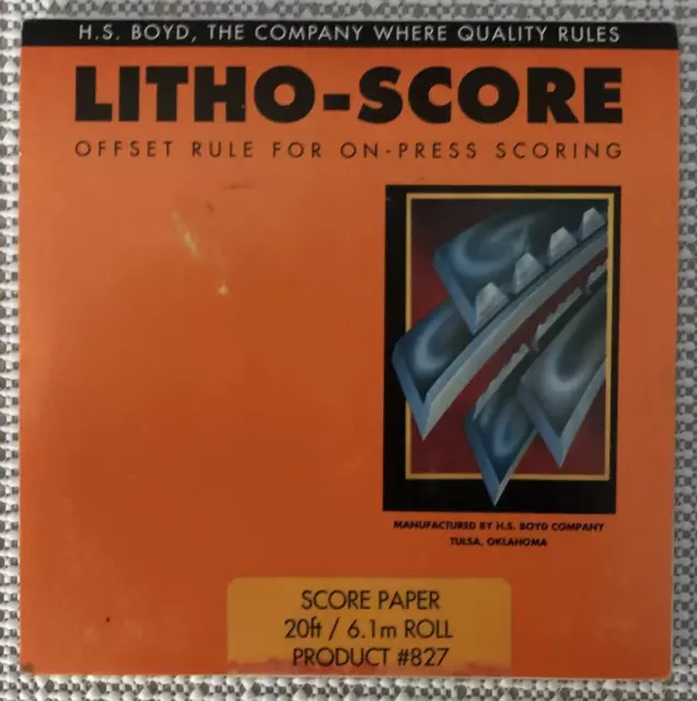 HS Boyd Litho-Score 827 Offset Rule On-Press Score Paper 20ft 6.1m Roll