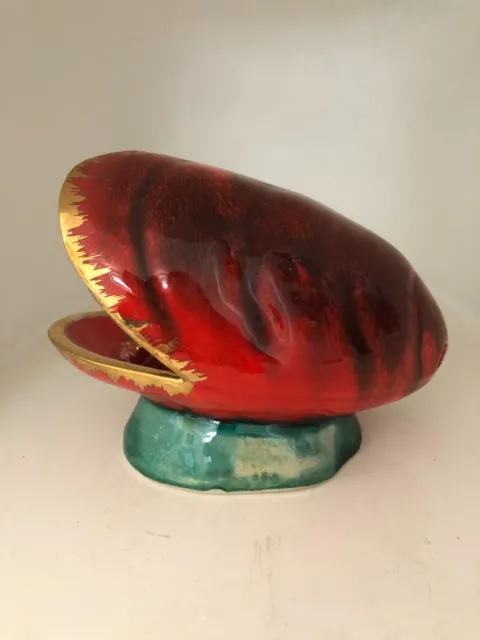 belle Lampe moule rouge  coquillage  Poisson VALLAURIS vintage An 70 's /*/ 3