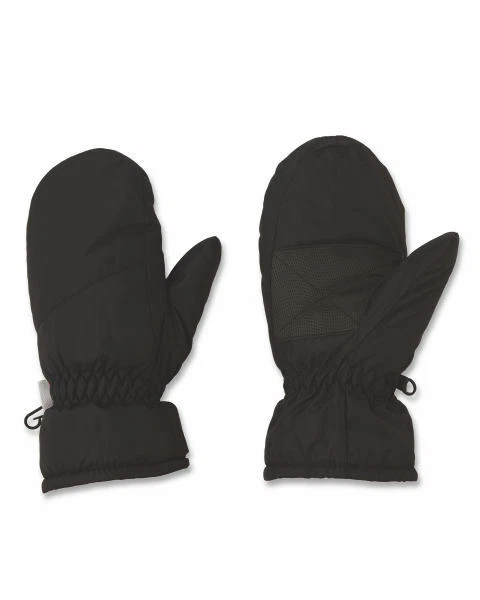 NEU Kran Kinder schwarze Skihandschuhe (Größe: 7-8, 9-10, 11-12,13-14 & 15-16 Jahre)