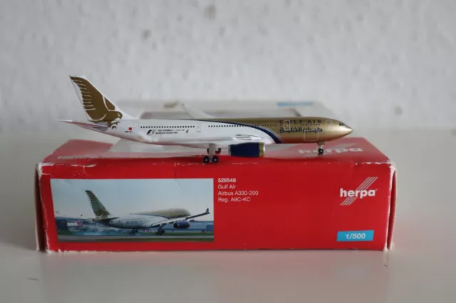 Herpa Wings Gulf Air Airbus A330-200 A9C-KC 526548 1:500