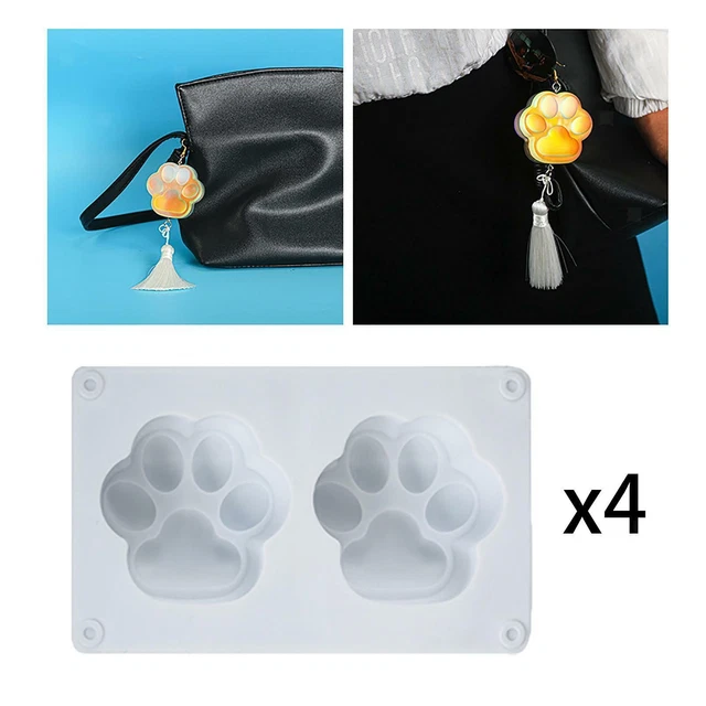 4 Stück 3D-Bär, Hund, Katze, Pfote, Silikonform, Haustierdruck, Backformen,