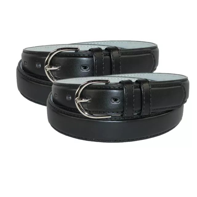 New CTM Women's Leather 1 1/8 Inch Dress Belt (Pack of 2)