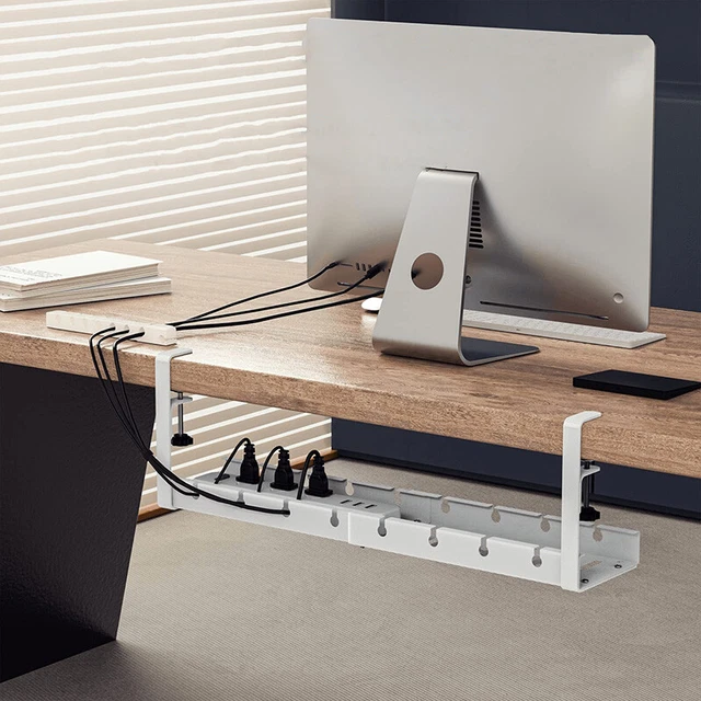 UNDER DESK CABLE Management Tray Socket Data Cord Power Strip Adapter