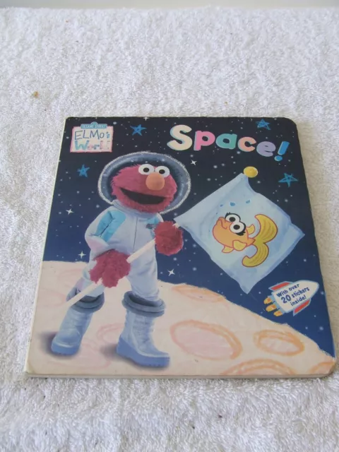 SESAME STREET ELMO'S WORLD SPACE BOARD BOOK VINTAGE NO STICKERS c2004 ABC BOOKS