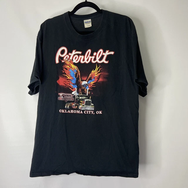 Peterbilt Black Eagle Graphic T-Shirt Size XL Logo Trucker Oklahoma City