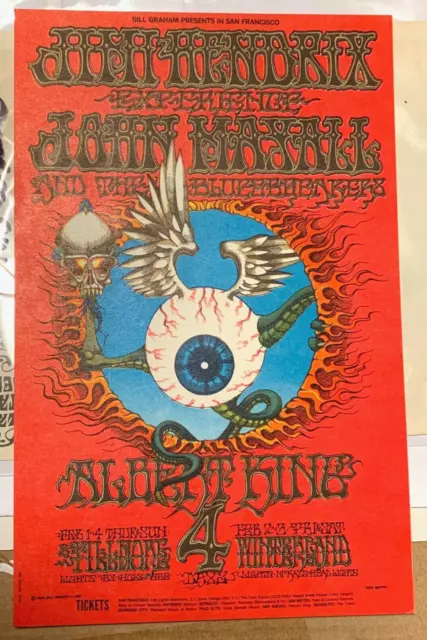 Jimi Hendrix Experience Fillmore Ballroom 1968 Bill Graham Postcard Bg-105 B-17