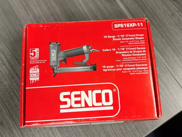 Senco SPS16XP-11 7/16" Crown 9/16" Plastic Composite Stapler NEW Senco SPS16XP-11 7/16" Crown 9/16" Plastic Composite Stapler NEW