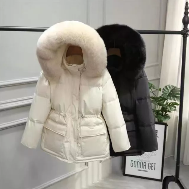 Donna Trapuntato Cappotto Invernale Piumino Moda Pelliccia Giacca Imbottito T ^